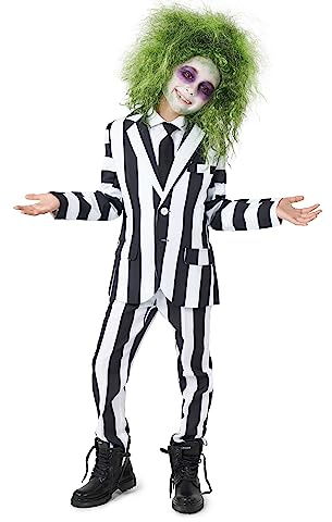 Suitmeister Boys Beetlejuice Kostüm - Perfekt für Halloween Kostüm - Inklusive Blazer, Hose und Krawatte