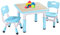 FUNLIO Kinderzimmertisch & -stuhlsets, höhenverstellbar für Kinder im Alter von 3-8 Jahren, leicht abwischbarer Kunsttisch, für Klassenzimmer/Kindergärten/Häuser, CPC - geprüft (3-teilig) - blau