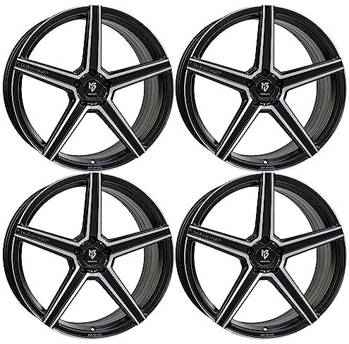 4x MB Design Felgen KV1S 9.0Jx21 ET35 5x112 Mattschwarz poliert kompatibel mit Skoda Enyaq Kodiaq Superb iV Superb
