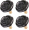 mookaitedecor Set of 4 Natural Black Obsidian Crystal Drawer Pulls and Knobs with Screws, Decorative Floral Rose Flower Stone Knob Handles for Cabinet Cupboard Kitchen Door Dresser