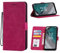 Gadget Giant For Nokia C32 Phone Case Cover Leather Wallet Flip Folio Book Card Holder Slots Kickstand Function Secure Magnetic Closure with Lanyard For Nokia C32 - Pink