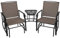 SFAREST Patio Double Rocking Chair, Outdoor 2-Seat Swing Glider Chair with Center Table, Outside Glider Loveseat for Poolside, Backyard, Garden (Brown)