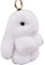 Porte-clés en Forme De Lapin Mignon Lapin Porte-Clés en Fourrure Moelleux Pompon Porte-Clés Pompon pour Voiture Porte-clés Charme Sac à Main Cadeaux pour La Saint Valentin (Blanc,15cm)
