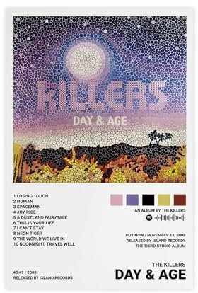 Yeepi The Killers Poster Tag und Alter, Albumcover-Poster, Leinwandposter, Wandkunst, Dekordruck, Bild, Gemälde für Wohnzimmer, Schlafzimmer, Dekoration, ungerahmt, 30 x 45 cm