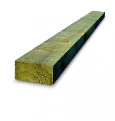 Timber Sleepers 2.4 m Presser Treated Softwood Railway Sleepers 250mm x 125mm Thick, New Green Presser Treaded Sleeper