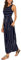 BDTECAOR Damen Ärmellose Sommer Lockere Maxikleid Casual Lange Kleid mit Taschen Dunkelblau L