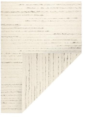 rugsx Nepal 2100 Teppich weiß/natürlich grau - fürs Wohnzimmer, Esszimmer, Schlafzimmer und die Küche, Wolle, doppelseitig, Natur 200x300 cm