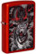 Zippo Feuerzeug mit Drachen-Tiger-Design, metallisch, Rot
