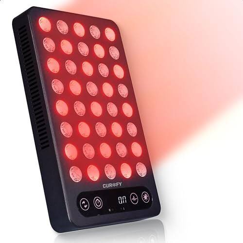 Curify® Infrarotlampe - Infrarottherapie für Muskeln, Gelenke und Stimmung, 100% UV-Blockierung, Kollagenlampe, fördert die Durchblutung, Fibromyalgie, Lichttherapie