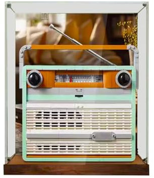 Le-go toy model acrylic display box, suitable for Le-go 10334 ret-ro radio assembly model transparent display box. (Model not included) (Background spray painting model(B))