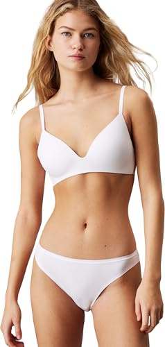 Calvin Klein Damen T-Shirt BH Wire Free Verstellbare Träger, Weiß (White), 75B