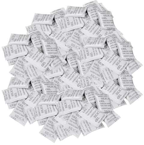 200 Packs Silica Gel Beutel Sachets, Trockenmittel Kleine Beutel Luftentfeuchter Silica Beutel, Lebensmittelqualität, Feuchtigkeitsabsorber, Luftentfeuchter