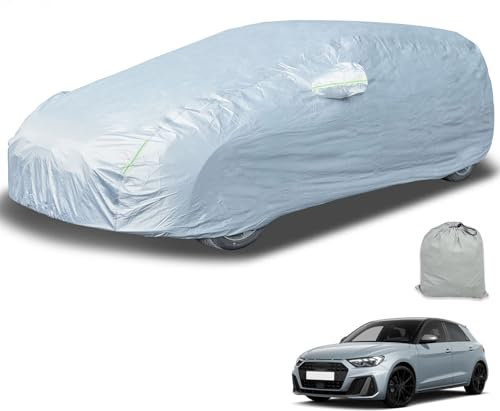 autozen Car Cover Waterproof, Outdoor Car Cover Breathable for Hatchback length up to 415 cm Protection Against Rain Sun Snow Dust for Full Garage, Silver