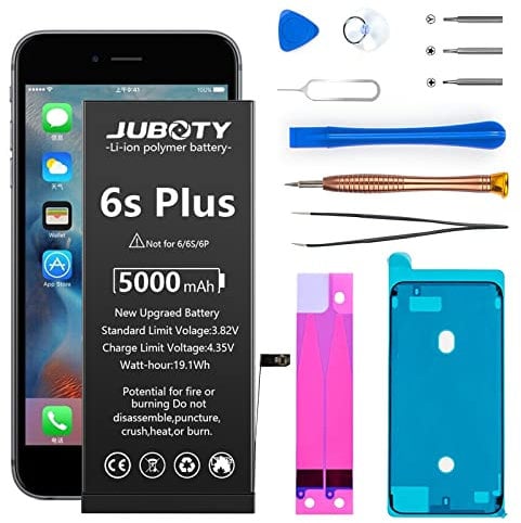 JUBOTY 2025 New Upgraded Battery for iPhone 6s Plus, 5000mAh Lithium Polymer High Capacity Battery Replacement for iPhone 6s Plus Model A1634 A1687 A1699 with Professional Repair Tools