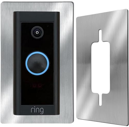 YJNBEST Stainless Steel Faceplate, Accessory for Ring Video Doorbell Cable, Video Doorbell Wired, Bracket, Sign, Mount, Wall Plate for Wireless Bell (T80)