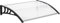 Bonnlo Auvent Porte D'entree|Marquise de Porte Exterieur en Polycarbonate et Plastique (Transparent,Support Noir, 80x120cm)