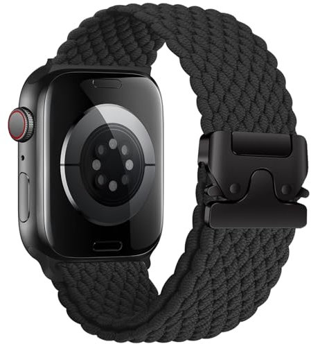 Geflochtenes Armbänder für Apple Watch 10 Armband 46mm 42mm 40mm 44mm 45mm 41mm 38mm 49mm,Elastisches Nylon Strap Fallschirmverschluss Band für Apple Watch SE/2 iWatch 9 8 7 6 5 4 3 Ultra/2 Apfelband