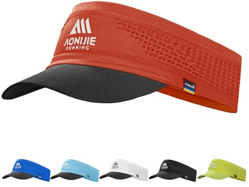 Joscoal Unisex Visor Cap Sonnenschutz fürs Gesicht Ultralight Elastisch Laufvisier Sonnenhut Tennis Running Padel Golf Sonnen Visor Damen Herren, Orange