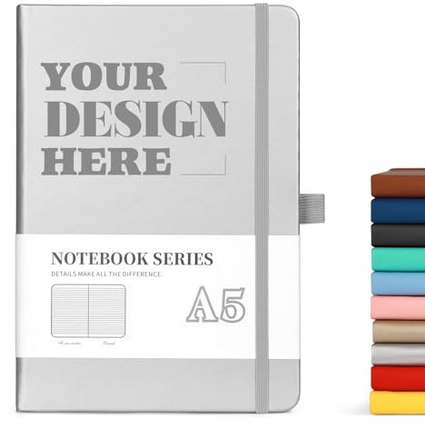 ENOMY Notizbuch Personalisiert mit Logo/Text/Bild Benutzerdefiniert Notizbuch A5 Tagebuch Personalisiert Journal Buch Hardcover für Studenten Lehrer Berufstätige Büro Hochschule