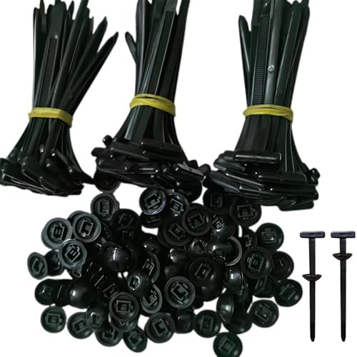 Hebillas universales de nailon para bridas de cables, 120 unidades, resistentes a los rayos UV, soportes universales de sujeción de cremallera, clips de retención de parachoques, cierres de remaches