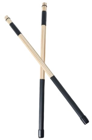 Bambus Schlagzeugbesen 1 Paar W100 für Jazz, Schwarz | 40 Cm Länge, 2 Stück, für Musikauftritte und Folk, Leichtes Spiel mit Geringer Lautstärke