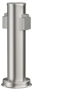 CWOQOCW Outdoor Garten Steckdosensäule, Außensteckdose, 2-Wege-Edelstahl, IP54 wasserdicht, anthrazit, runde Steckdose (rostfrei)
