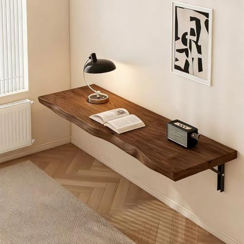 QSPNVFB Holz Wandklapptisch Langer Schreibtisch Computertisch 80cm 100cm 120cm 140cm Unsichtbarer Esstische Hängetisch Für KüChe Arbeitszimmer Büro Balkon(80cm(32))