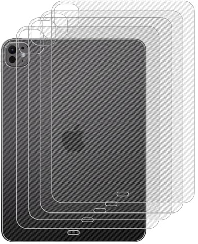 GIOPUEY Rückseite Folie Kompatibel mit iPad Pro 13 M5 2025, [4 Stück] 0.1mm Ultradünn Carbon Muster Rückseite Folie, Kratzfest Anti Fingerabdruck rutschfest
