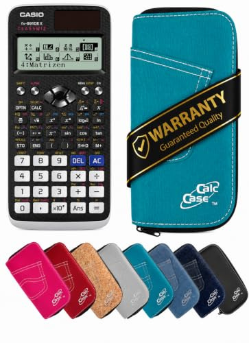 Casio FX 991DE X Schulrechner mit CalcCase Schutztasche, Wissenschaftlicher Taschenrechner – ideal für Schule, Studium & Prüfung - Basic Set (Türkis)