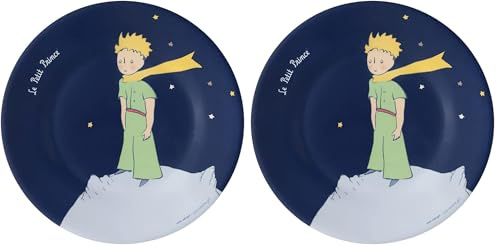Le Petit Prince ASSIETTE À DESSERT BLEU MARINE Ø 20cm (Lot de 2)