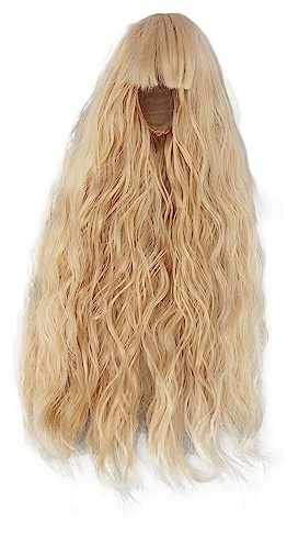 Respicefinem Puppenhaar-Perücke, Hochtemperaturfaser, lang, gewellt, lila Ersatzperücke für 8,3–9,4 Zoll große DIY-Puppen im Maßstab 1/3 mit realistischem Aussehen und einfachem (Peach Pink)