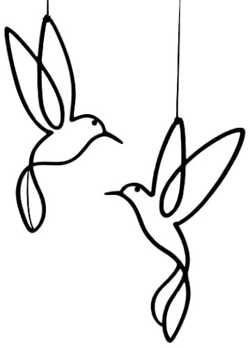 Fensterdeko Vögelset zum Aufhängen 2er-Set, Elegant Fensterdeko Hängend | Fensterschmuck Vogel Moderne Frühlingsdeko aus Eisen minimalistische Wand Deko Raumdeko für Frühling & Sommer