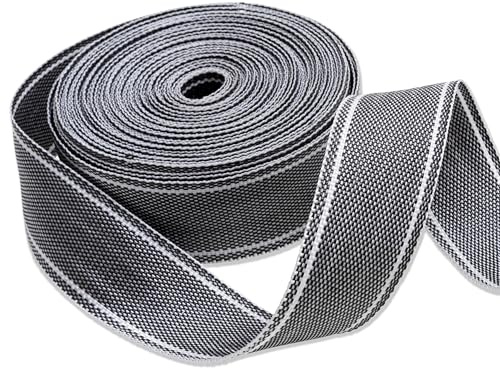 IPEA Cinghia Rigida Multiuso in Nylon Restistente – 15 METRI – Made in Italy - Corda NON ELASTICA per Tappezzeria, Fai Da Te, Mobili, Traslochi, Poltrone Divani – Colore Grigio – 50 mm