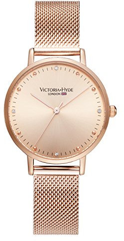 VICTORIA HYDE Oro rosa Analogico Al quarzo donna orologio da polso sostituibile in acciaio Inox