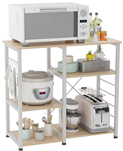 soges Étagère Four à Micro-Ondes Support Rack Cuisine Etagères de Cuisine Meuble Rangement Desserte de Cuisine pour Stockage, 90 x 39 x 83cm