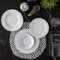 Vajilla Güral Porselen Alfa - 24 Piezas para 6 Personas – Vajilla Completa de Porcelana Blanca
