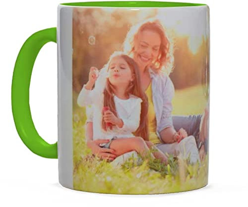 PrintedGift Tazza personalizzata in ceramica con la sua foto o scritta - 300 ml, modello Mug - Idea regalo festa della Mamma, festa del Papà, San Valentino - Massima qualità di stampa