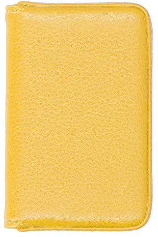 AUNMAS Étui en Cuir pour Cartes de Visite pour Hommes et Femmes, Porte-Cartes de Visite, avec Boucle Magnétique, étui/Support pour Carte de Crédit pour Portefeuille(Jaune)
