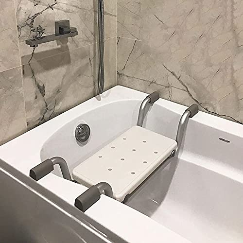 Panca da bagno in alluminio, sedile da bagno sospeso leggero, Seggiolino per vasca da bagno con vassoio per vasca da bagno, ausilio per il bagno per anziani, disabili, peso fino a 130 kg