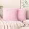 MIULEE 2er Set Kissenbezüge Künstlich Pelz Sofakissen Dekorative Dekokissen Kuschelkissen Plüschkissen Kuschelig Couchkissen Superweich Kissen Flauschig Kissenbezug für Sofa 50x50 cm Hellrosa
