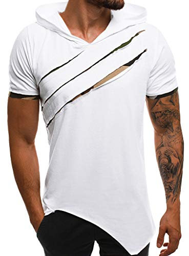 LAOSU T Shirt Bouton Casual Couleur Unie Chemise Col Mao Homme Été Polo Manches Demi en Coton Lin Rétro Simple Décontracté Respirant Plage Tops, 06-blanc, M