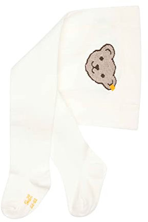 Steiff Unisex Baby Basic einfarbig Strumpfhosen GOTS, Bright White, 92