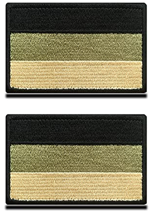 2 PCS Taktisch Braun Deutschland Flagge Patch Deutschland Stoff-Patch mit Verschluss für Kleidung Taschen Rucksack Uniform Weste Hundegeschirr Militär Taktisch Draussen Jersey Kollektor