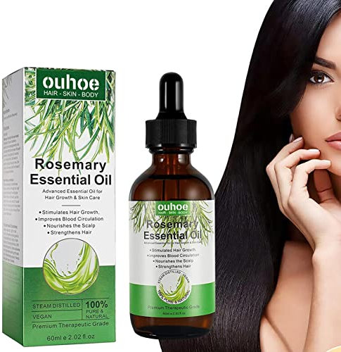 Rosmarinöl Haare, 60ml Ätherisches Rosmarinöl Für Haarwuc, Rosmarin Stimuliert Das Haarwachstum Für Kopfhaut, Nährt Die Kopfhaut, Stimuliert Das Haarwachstum