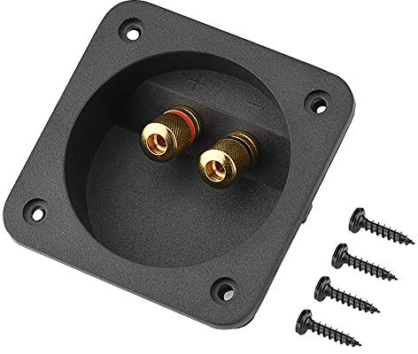 Lautsprecher-Box-Terminal-Cup, Quadratisch, Doppelte Anschlussklemme, Subwoofer-Box, Lautsprecher-Anschlussplatten für Heimwerker-Auto-Stereo-Lautsprecher