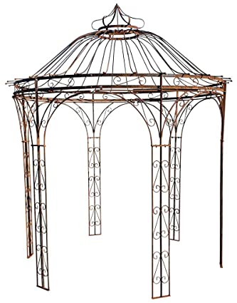 KUHEIGA Pavillon 12mm Metall Rosenspalier Pergola Eisen Rost Ø258cm