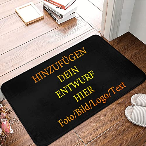 GLIKW Personalisierte Fußmatte Bedrucken Mit Eigenem Foto, Fußabtreter Selbst Gestalten rutschfest Waschbar Nach Maß Fußabtreter Für Zuhause Badezimmer Weihnachten Geschenk Dekorativ (40x60cm)