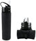 Silicone Foldable Water Bottle 600ml Capacity Leakproof Collapsible Water Bottle BPA Free Silicone Cycling Bottles Ultralight Roll Up Sport Water Cup for Gym Outdoor Travel Hiking Camping (Black)