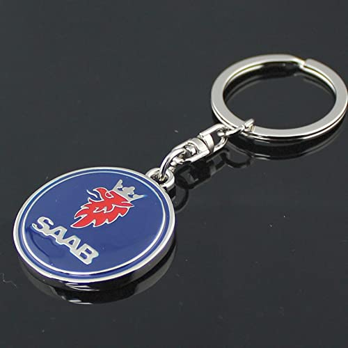 JJRY Auto Schlüsselanhänger für SAAB Scania Aero X 9-3 9-5 9-7X Catena chiave dell'auto mit Logo Schlüsselring Auto Zubehör,3D