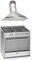 GURARI Gas Elektro Standherd GCH E 911 X+GCH 046 IS 9 Prime 90 cm/Range Coocker / 121L / 8 Funktionen/Erd-/Propangas + Dunstabzugshaube 90 cm 1000m³/h Wandhaube in Edelstahl Glas